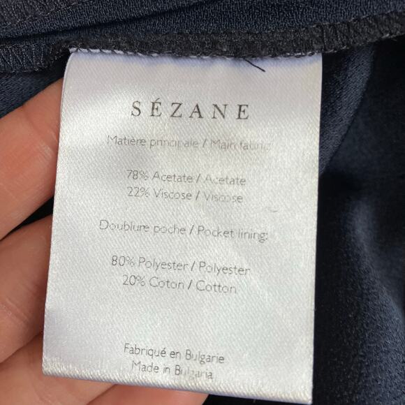 Sèzane US 4 Martin Trouser Pants in Navy High Waisted Wide Leg Chic Old Money - Picture 11 of 16